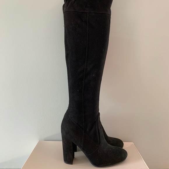 Black over the knee boots. Suede look. Size 6 - Picture 1 of 7